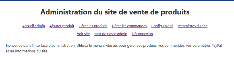 Boutique en ligne avec paiement PayPal